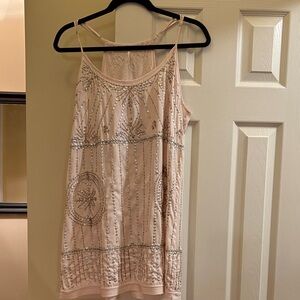 Free People Sedona Embellished Slip Mini Shift Dress Light Pink Medium